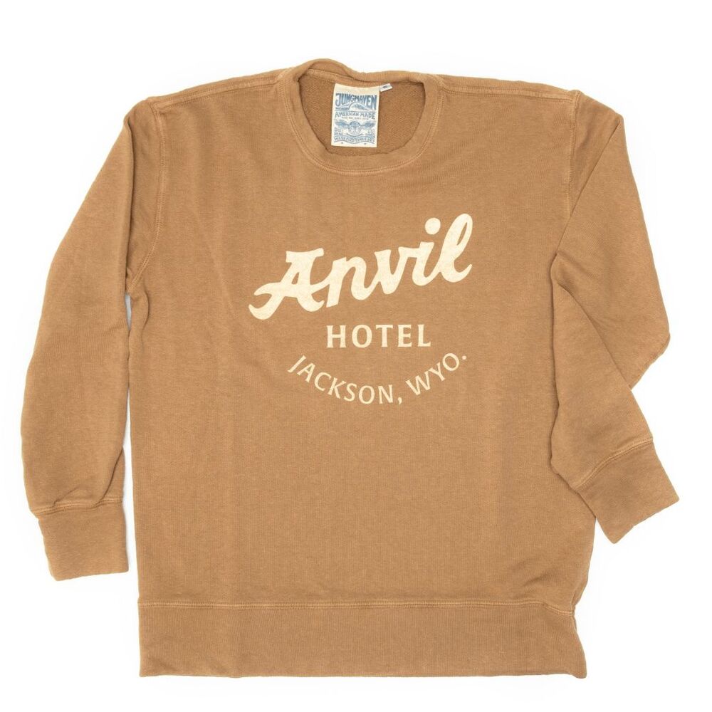 Jungmaven x Anvil Hotel Coyote Brown Crewneck Sweatshirt Men's Size Small